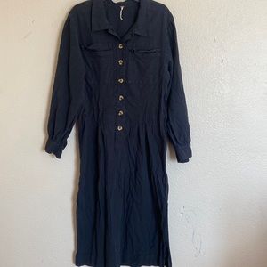 Free People button down slit maxi dress